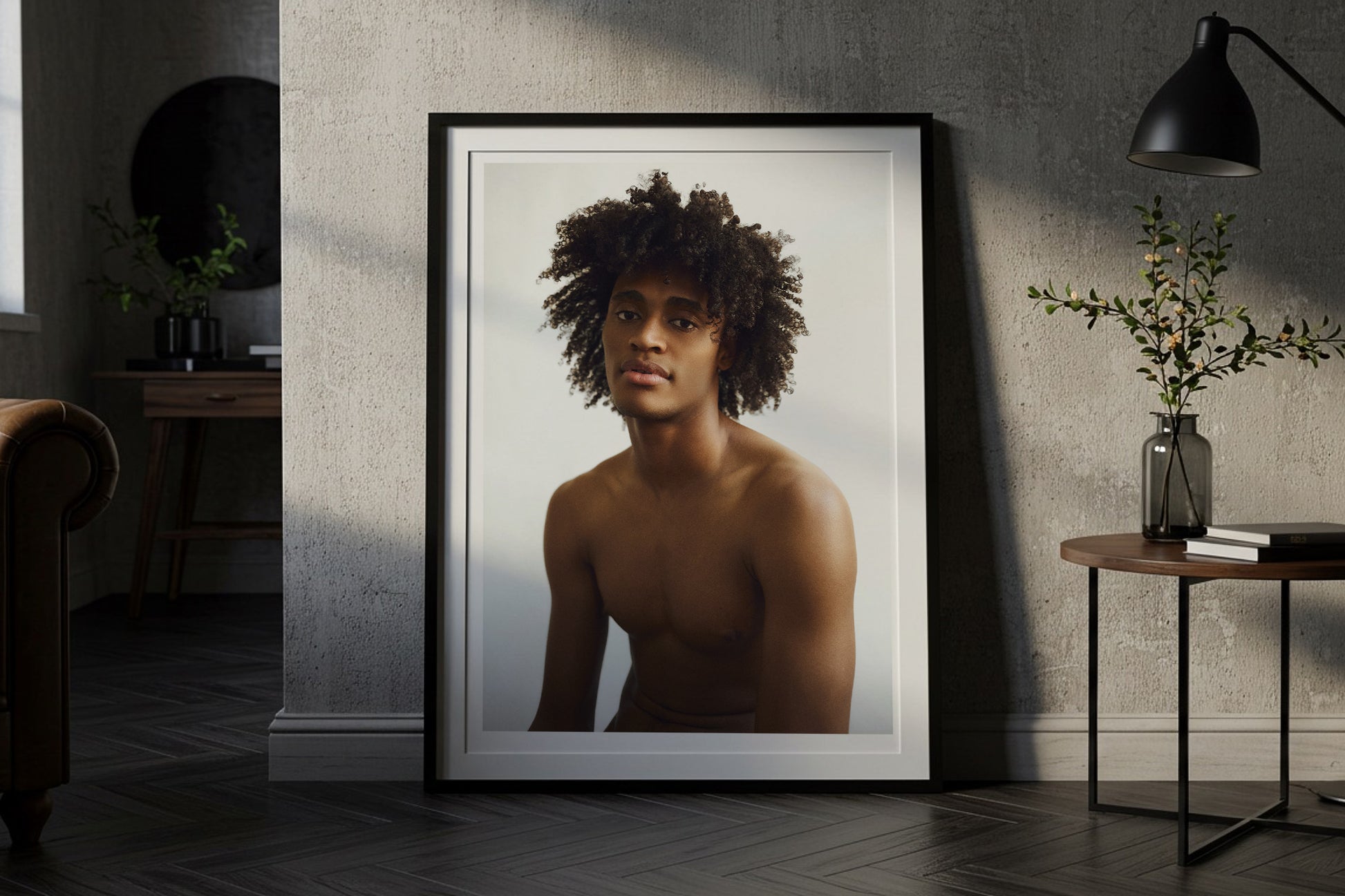 Framed Fine Art Print of a male's portrait