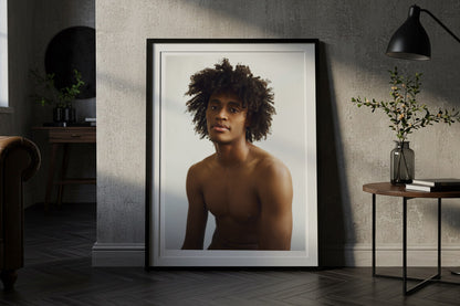 Framed Fine Art Print of a male's portrait
